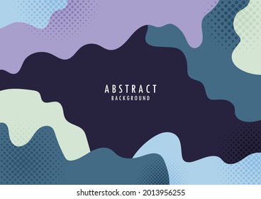Abstract organic shape with halftone design colorful template. Overlapping for cover minimal style template. illustration vector