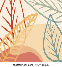 Resumen de forma orgánica y fondo de línea de tracción manual en colores pastel. Collage moderno para afiches, historias en medios sociales. Ilustración vectorial en diseño abstracto de estilo moderno con espacio para texto.