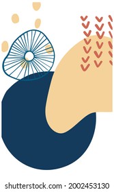 Abstrakte organische Form und handgezeichneter Hintergrund in Pastellfarben. Moderne Kollektion für Poster, Social Media-Geschichten. Vektorgrafik in trendigem, abstraktem Design mit Platz für Text.