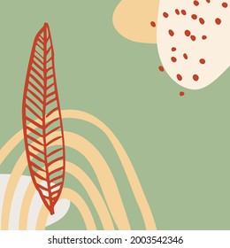 Abstract organic shape and hand draw line background set in pastel colors. Modern collage for posters, social media stories. Vector illustration in trendy style abstract design with space for text.