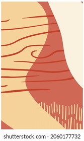 Abstract organic shape and hand draw line background set in pastel colors. Modern collage for posters, social media stories. Vector illustration in trendy style abstract design with space for text.