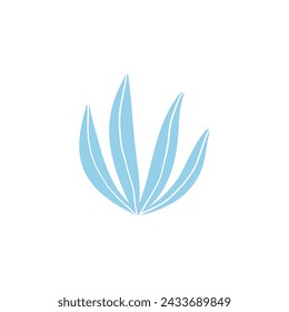 Abstract organic shape inspired by matisse. Plants, cactus, leaf, algae, vase in paper cut collage style. Contemporary aesthetic vector element for logo, decoration, print, cover, wallpaper.