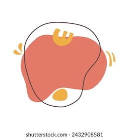 Forma orgánica abstracta y líneas. Elemento estético