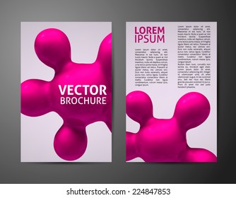 abstract organic shape metaball 3d render vector brochure set