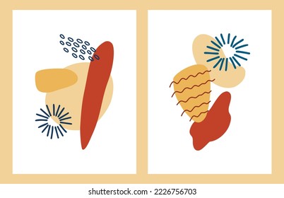 Abstract organic shape minimal art background. Vector illustration contemporary balance design concept. Modern graphic set organic shapes poster. Creative template for social media, branding, print.