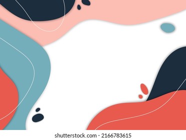 Abstract organic shape of minimal colorful design decoration artwork. Overlapping style of template background. Illustration vector