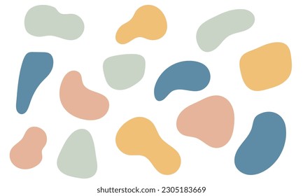 Abstract organic shape. modern blotch shape. Liquid basic shapes. Organic amoeba blob shape abstract colorful vector illustration. Basic stains geometric, isolated elements on white background