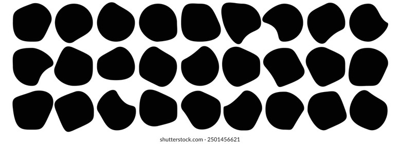 Abstract organic shape. modern blotch shape,  black blobs shape set, Random blob shapes eps 10.