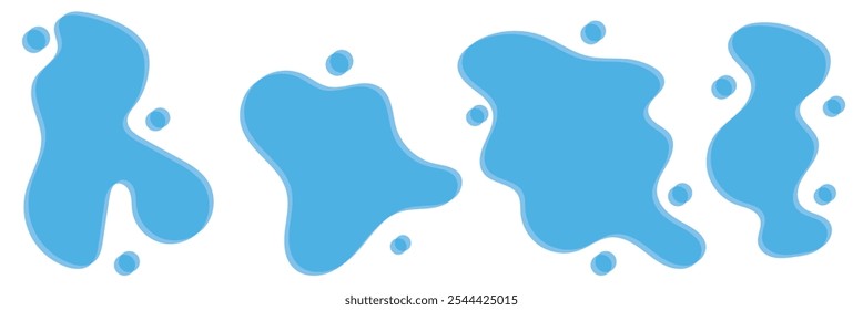 Abstrakte organische Form. moderne Fleckenform. Flüssige Grundformen. Organische Amöben-Klecks gestalten abstrakte farbenfrohe Vektorgrafik. Grundfarben, geometrische, einzelne Elemente auf weißem Hintergrund