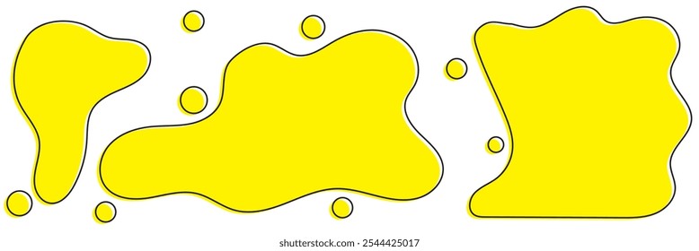 Abstrakte organische Form. moderne Fleckenform. Flüssige Grundformen. Organische Amöben-Klecks gestalten abstrakte farbenfrohe Vektorgrafik. Grundfarben, geometrische, einzelne Elemente auf weißem Hintergrund