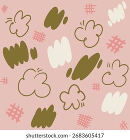 Abstract Organic Shape Pattern Set. Modern Seamless Doodle Backgrounds for Textile