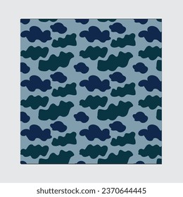 abstract organic shape print seamless pattern illustration in retro style. Trendy primary color background with creative drawing.