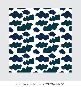 abstract organic shape print seamless pattern illustration in retro style. Trendy primary color background with creative drawing.