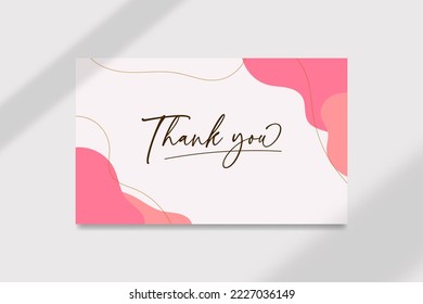 Abstract organic shape thank you wedding card template