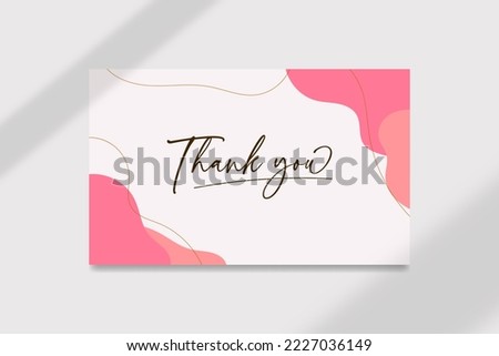 Abstract organic shape thank you wedding card template