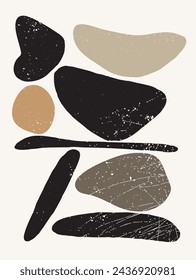 Abstract Organic Shapes. Abstract Art Print Poster. Modern Contemporary Figure, Various Organic Shapes and Doodle Objects. Vector Graphic Element. Modern minimalist Art. Home Decoration.