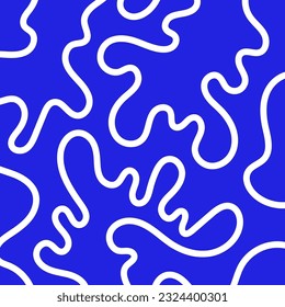 Abstract organic shapes background. Blue natural style inspiration. For wall decoration, print, packaging or postcard. Vector illustration, flat design