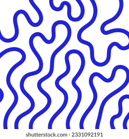Abstract organic shapes background. Blue natural style inspiration. For wall decoration, print, packaging or postcard. Vector illustration, flat design