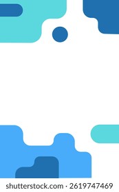 Abstract Organic shapes background. Blue and soft blue colour shape. Design elements in playful colours. For social media stories, branding, flyer. Vector illustration