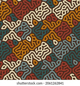 Abstract organic shapes background, natural biological maze labyrinth, reaction diffusion pattern. Seamless vector pattern. Abstract natural background. Organic texture seamless vector pattern