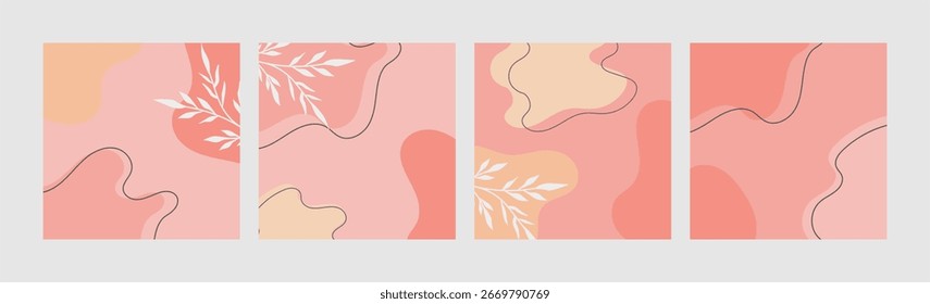 Plano de fundo de formas orgânicas abstratas na cor de tom laranja