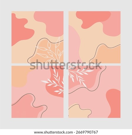 Abstract organic shapes background in orange tone color
