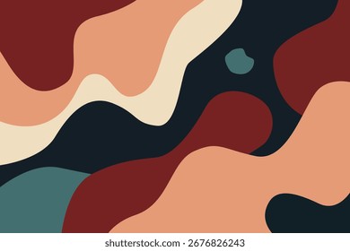 Fondo de Formas orgánicas Abstractas con tonos terrosos suaves.