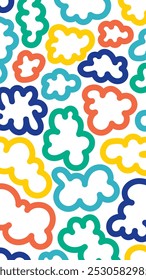 Fondo de Formas orgánicas Abstractas. Formato de Vertical para redes sociales. Ilustración vectorial, diseño plano