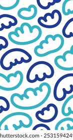 Abstract organic shapes background. Vertical format for social media. Vector illustration, flat design