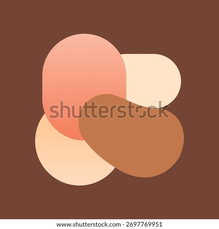 Abstract organic shapes background in warm earth tones