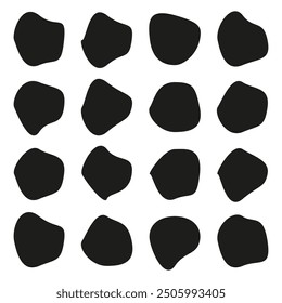 Abstract organic shapes. Black blobs. Random pattern. Vector illustration.