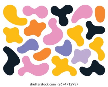 Abstrakte organische Formen Blobformen in Pastellfarben dynamische flüssige Elemente Musterkunst.