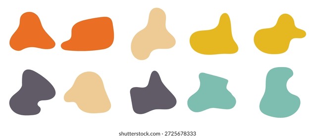 abstract organic shapes collection irregular liquid forms