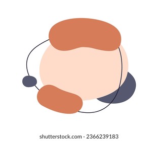 Conception abstraite de formes organiques. Éléments géométriques du cercle fluide et arrière-plan, espace pour texte. Motif créatif naturel tendance et minimal. Illustration vectorielle dessinée à plat de couleur isolée sur fond blanc