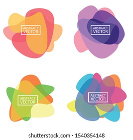 Abstract Organic shapes from in paper style with gradient color on white background 