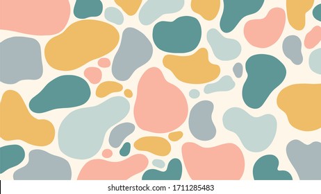 abstract organic shapes pastel color vector illustration