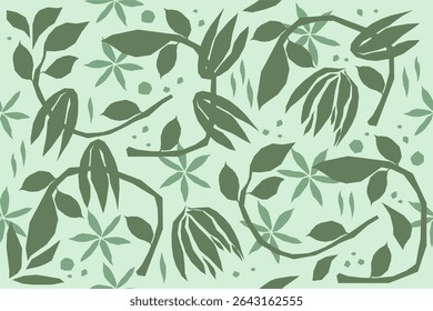 abstract organic shapes pattern. floral print. botanical background. Seamless pattern. boho style
