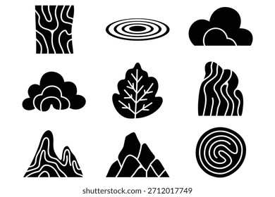 Abstract organic shapes and patterns black