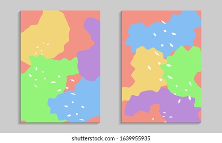Abstract organic shapes poster set. Flyer templates with wavy elements.