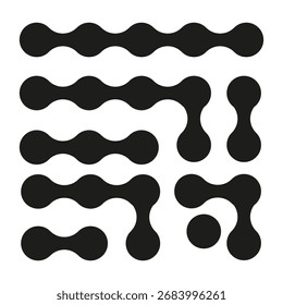 Abstract organic shapes. Rounded fluid pattern. Black blob design. Vector modern illustration. EPS 10.