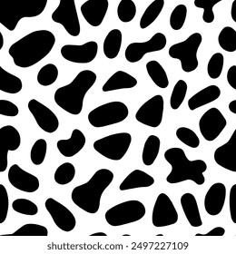 abstract organic shapes seamless pattern illustration in retro style.