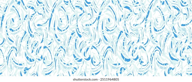 Patrón sin fisuras de Formas orgánicas Abstractas. Vector dibujado a mano de forma curva azul con gotas, manchas sobre un fondo claro. Impresión contemporánea. Adorno de textura geométrica colorida