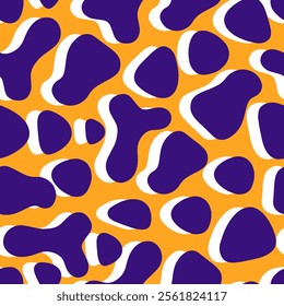 abstract organic shapes seamless pattern illustration in retro style.
