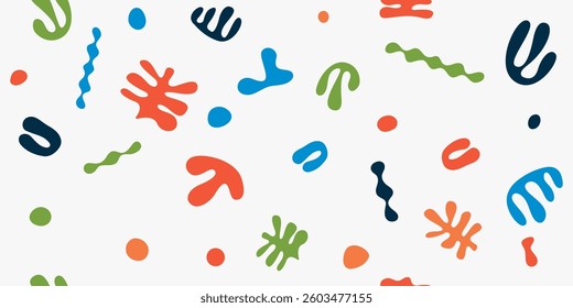 Abstract organic shapes. Seamless pattern contemporary hand drawn. Vector illustration.