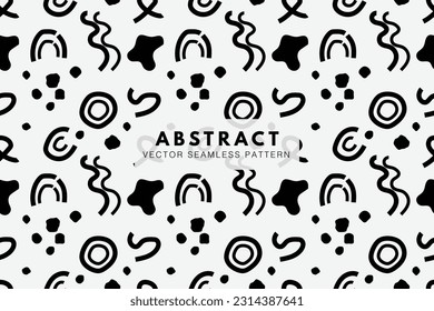 Abstract organic shapes seamless repeat vector pattern