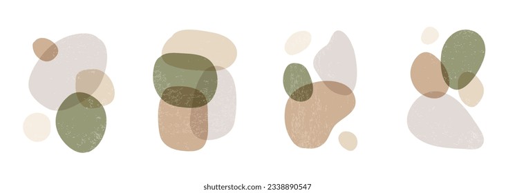 Abstract organic shapes set on white background