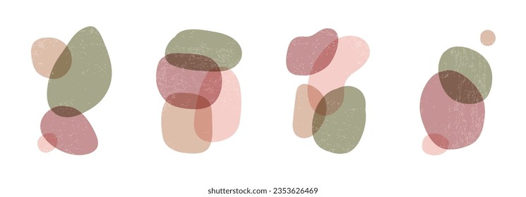 Abstract organic shapes set on white background