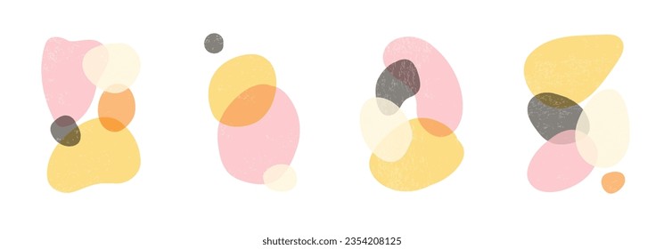 Abstract organic shapes set on white background
