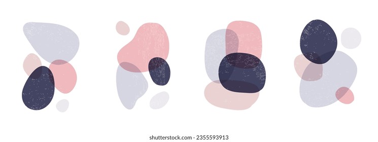 Abstract organic shapes set on white background