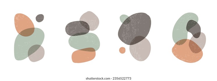 Abstract organic shapes set on white background